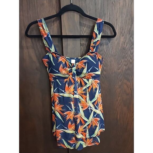 Jaclyn Smith One Piece Swimsuit Swimdress Loose Flowy Adjustable Size 8 Medium - Picture 1 of 13